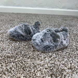 Carter's Soft Gray Baby Slippers